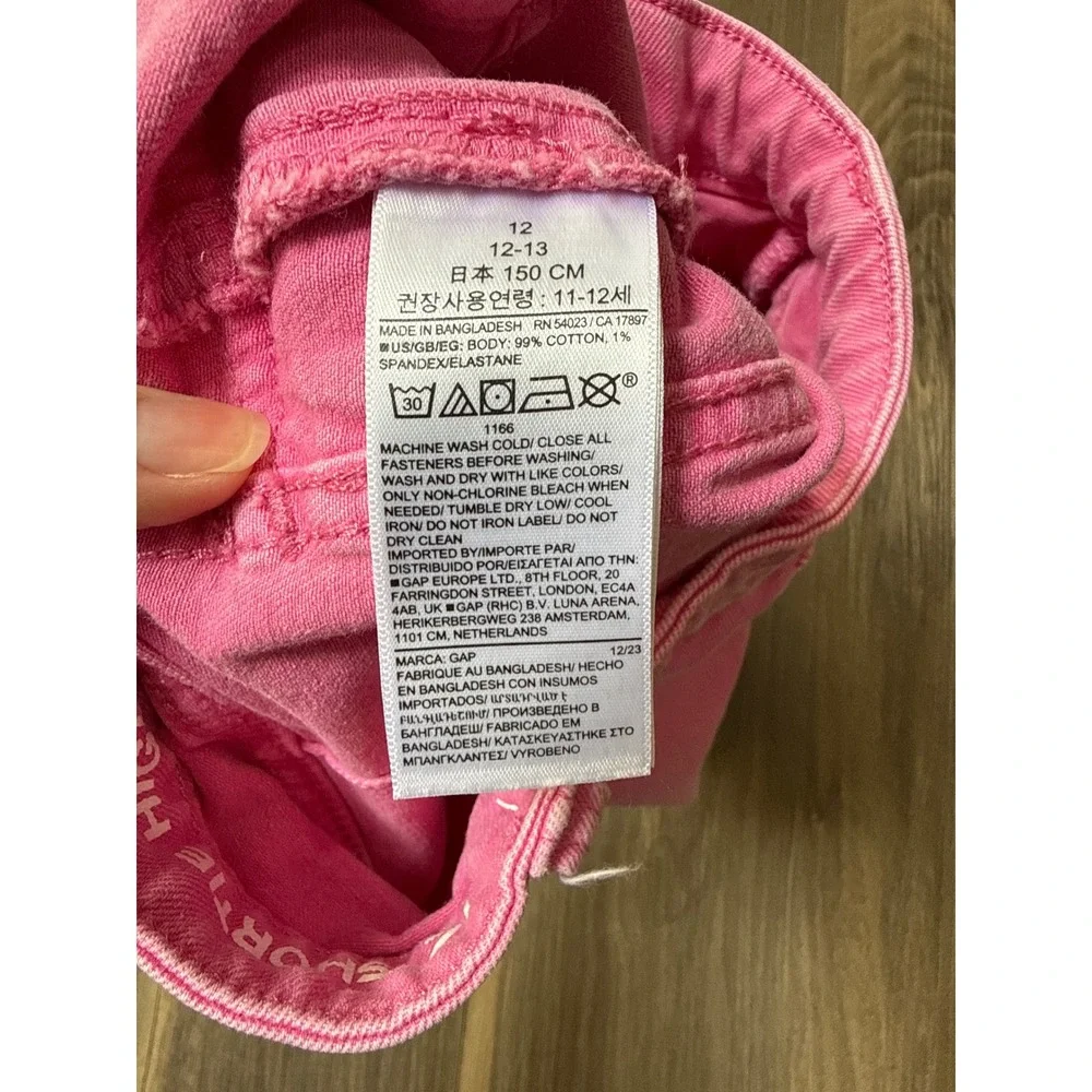 Gap Girls Pink Cargo‎ Denim Shorts Shortie High Rise Size 12 Y2K Neon